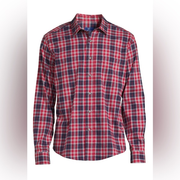 Men's George Casual Plaid Shirt - Red and Blue - Picture 1 of 4